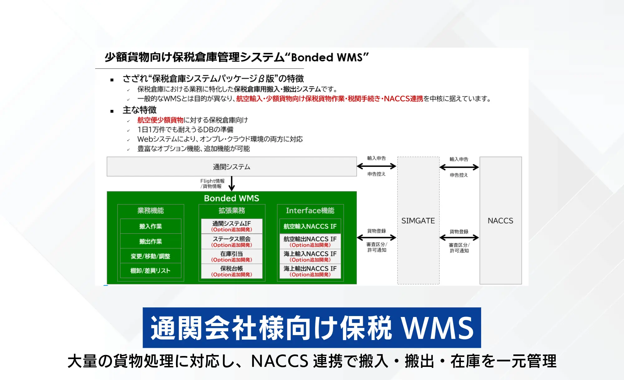 通関会社様向け保税WMS（倉庫管理システム）｜システム開発事例
